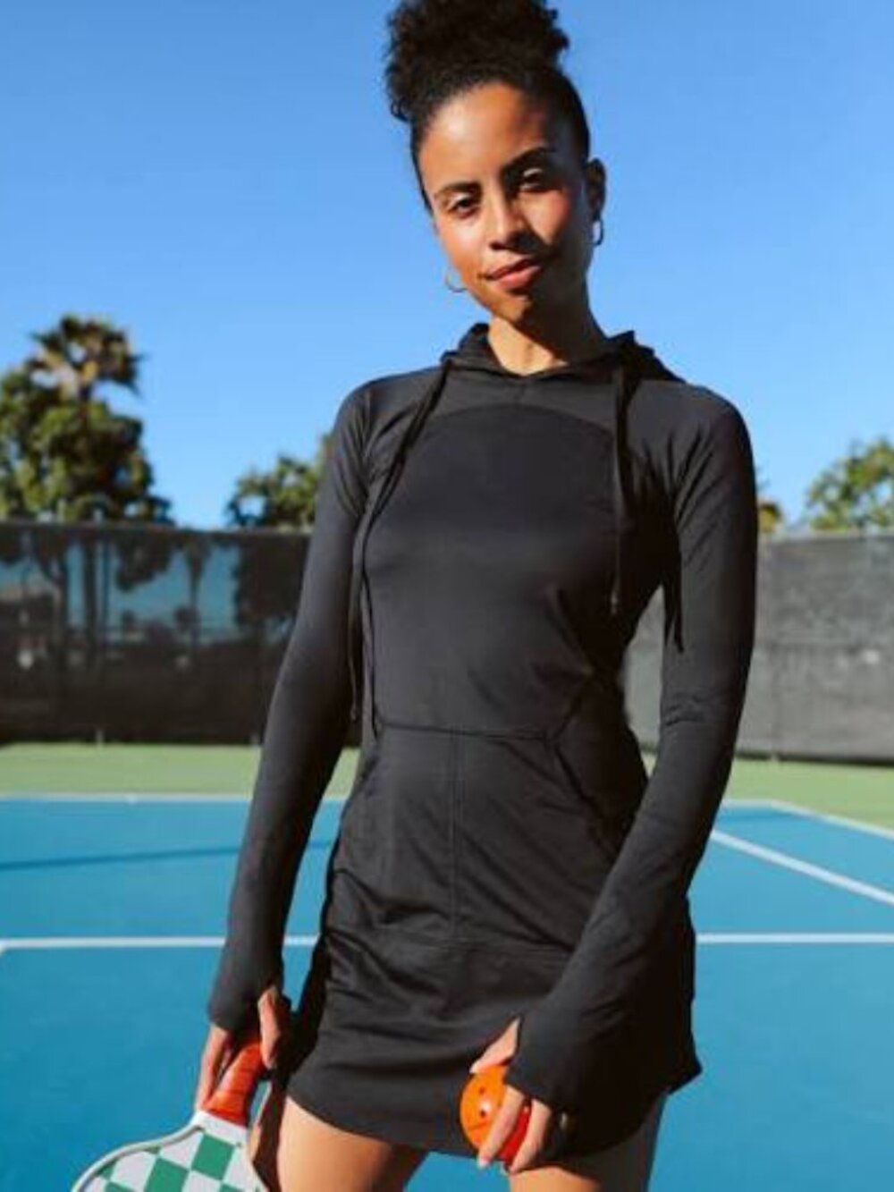 Bloquv Women's XL Lightweight UPF 50 Hooded Pullover Tunic Pickleball Dress
